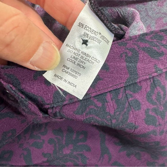 New Kerrits EQL EvoVero Button Front Maxi Skirt Purple Horse Print - Picture 5 of 8